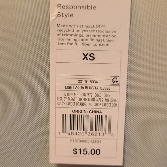 Wild Fable Women's Sheer Light Aqua Blue Button-Down Longsleeve Shirt SZ XS - Picture 9 of 16